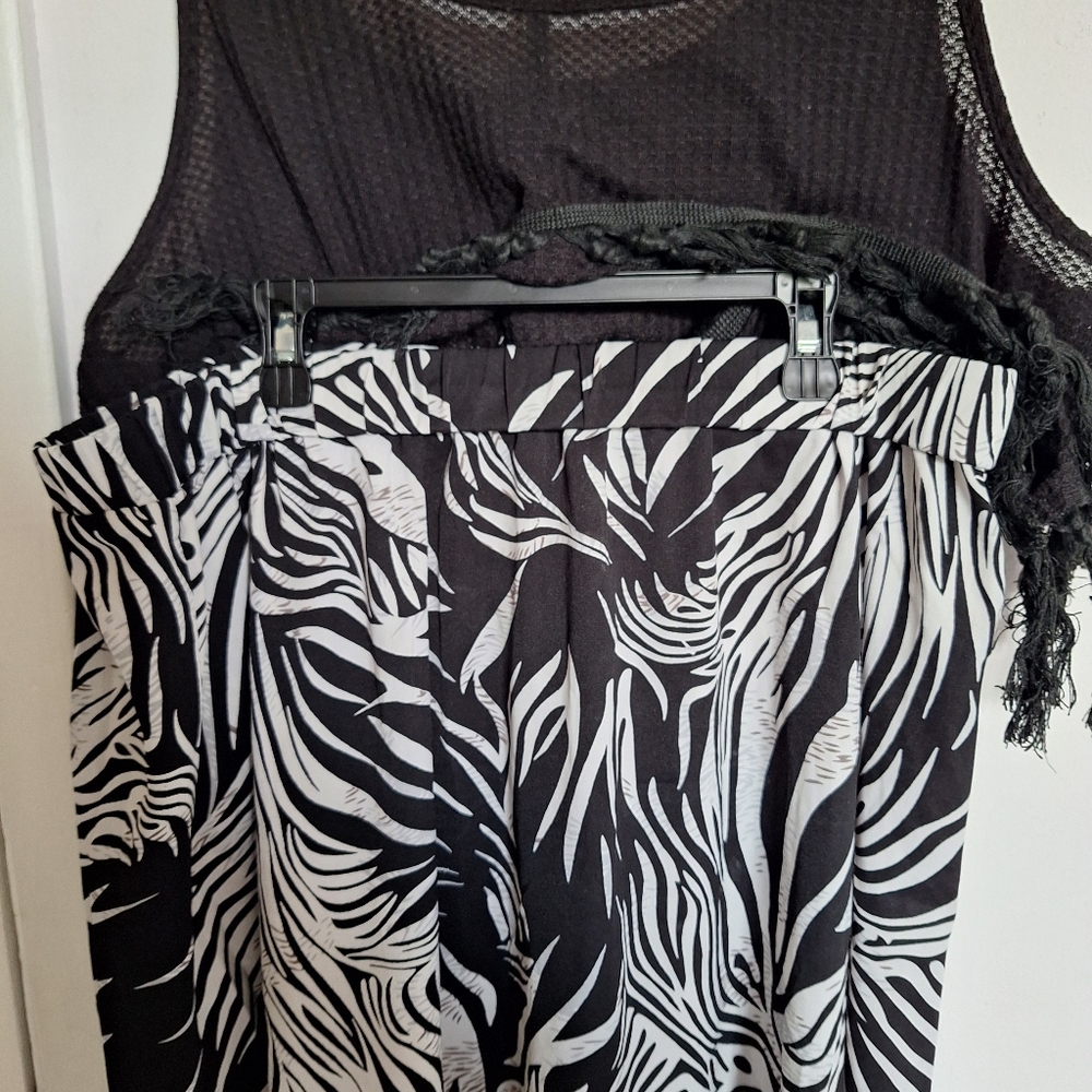 SHEIN 2XL Fringe Hem Tank Top & Zebra Print Skirt - Picture 17 of 17